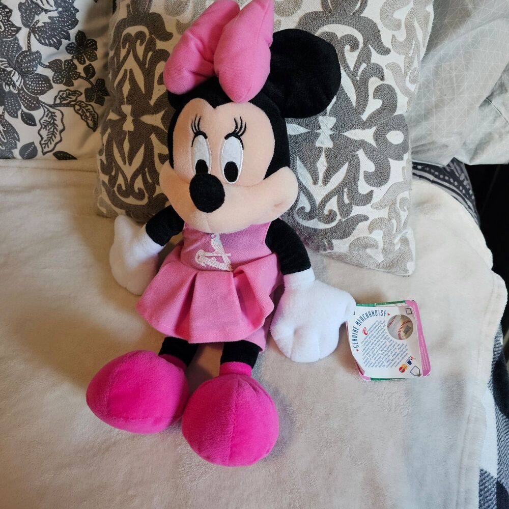 ​NWT Disney MLB St. Louis Cardinals Minnie Mouse Plush Cheerleader 15"